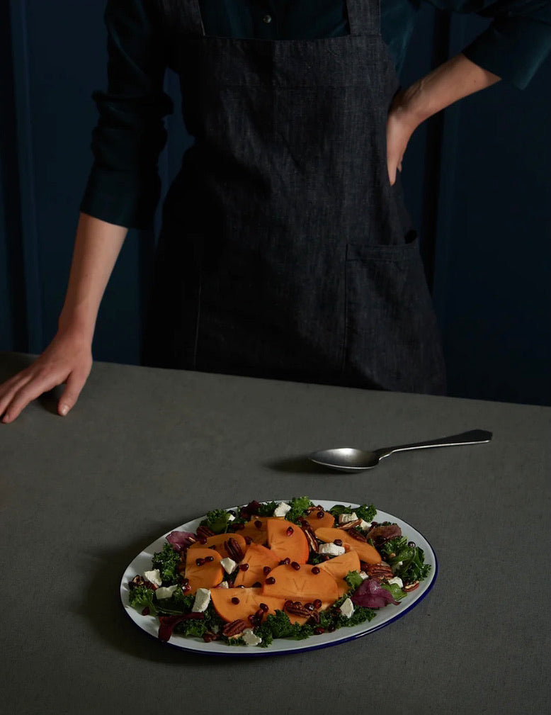 Falcon Enamelware: Oval Server: Pigeon Grey
