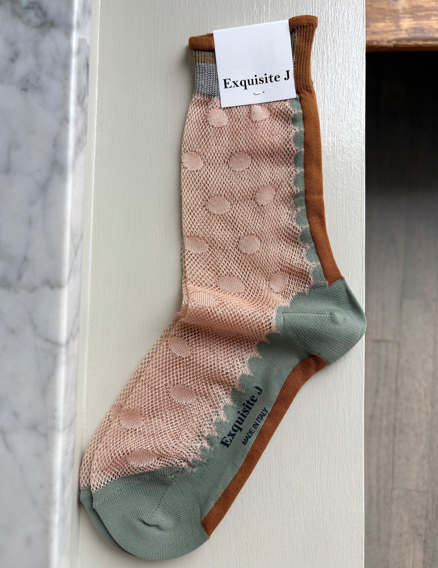 Exquisite J: Crew Socks: Mesh Dot