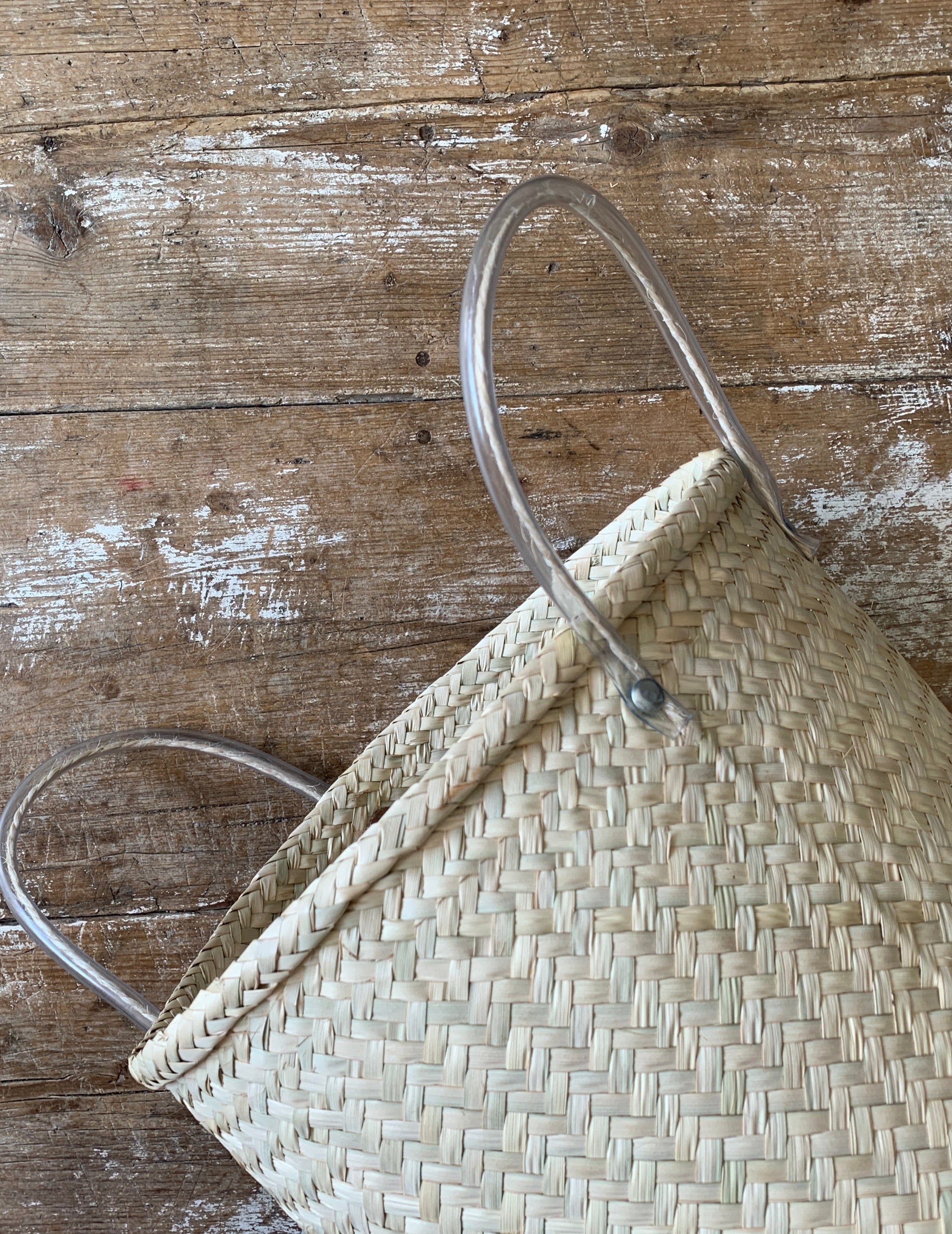 Woven Palm Basket w/Handles