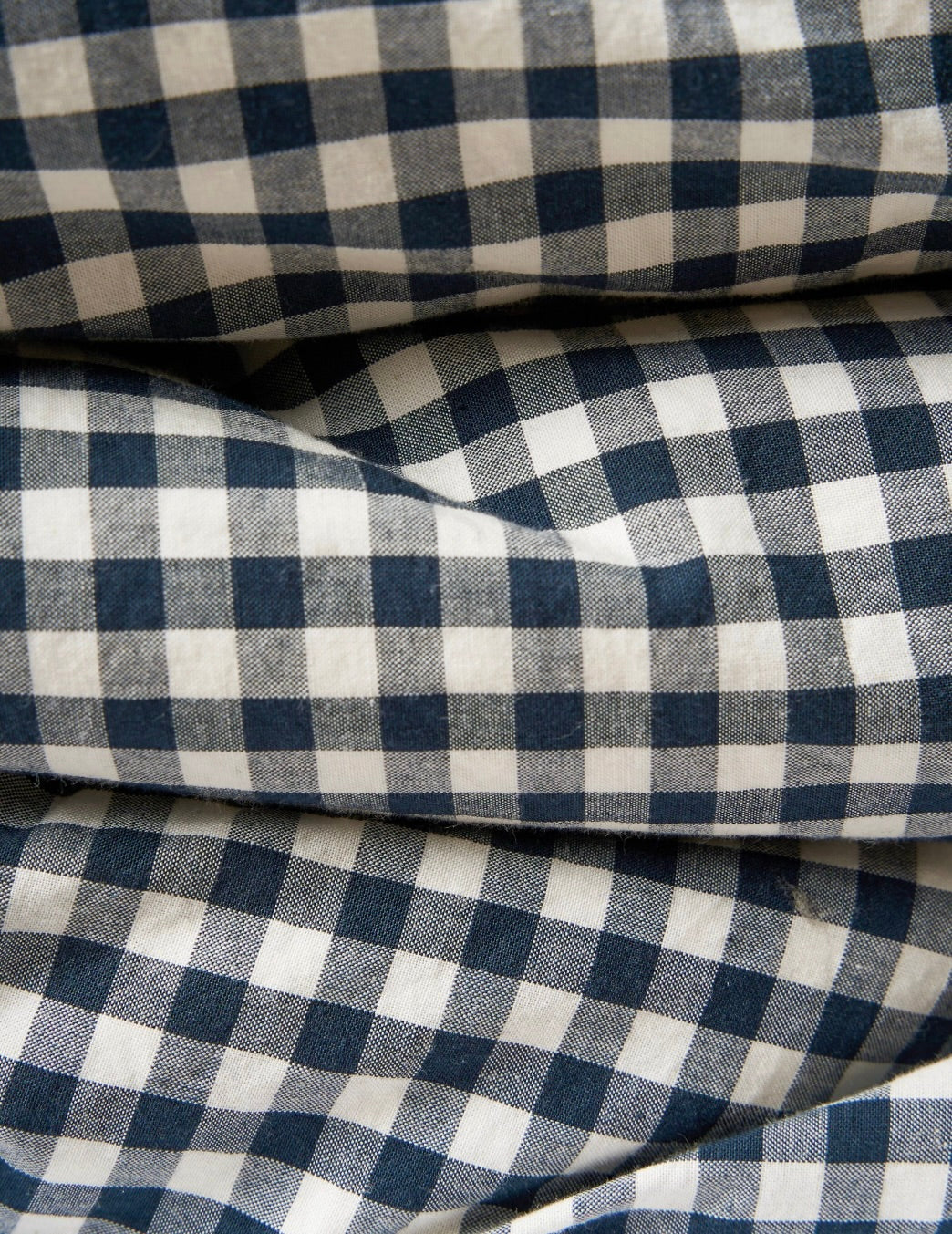 Organic Cotton Gingham Duvet & Pillowcases: Navy