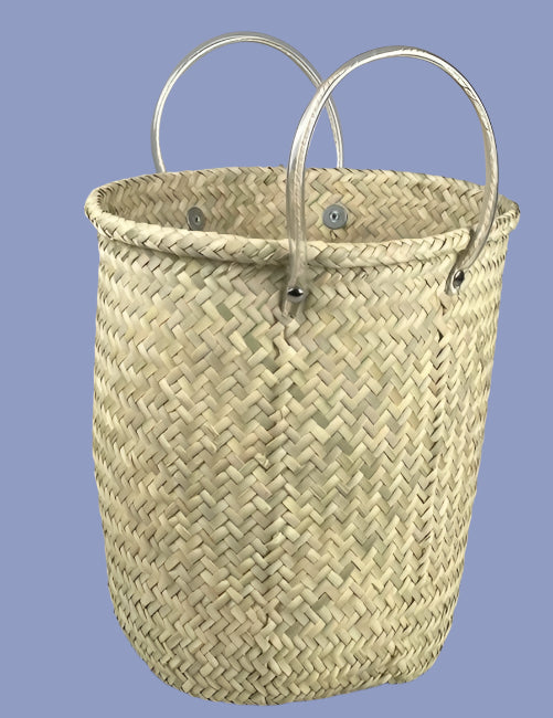 Woven Palm Basket w/Handles