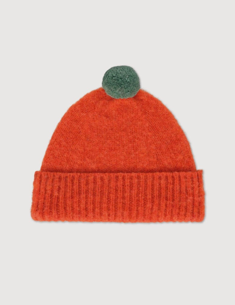 Brushed Hat with PomPom: Furnace
