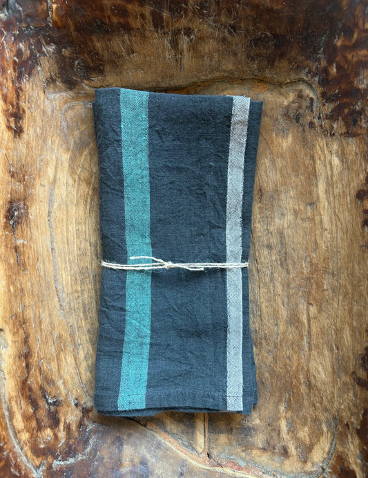 Pair / Washed Linen Napkins: Charcoal