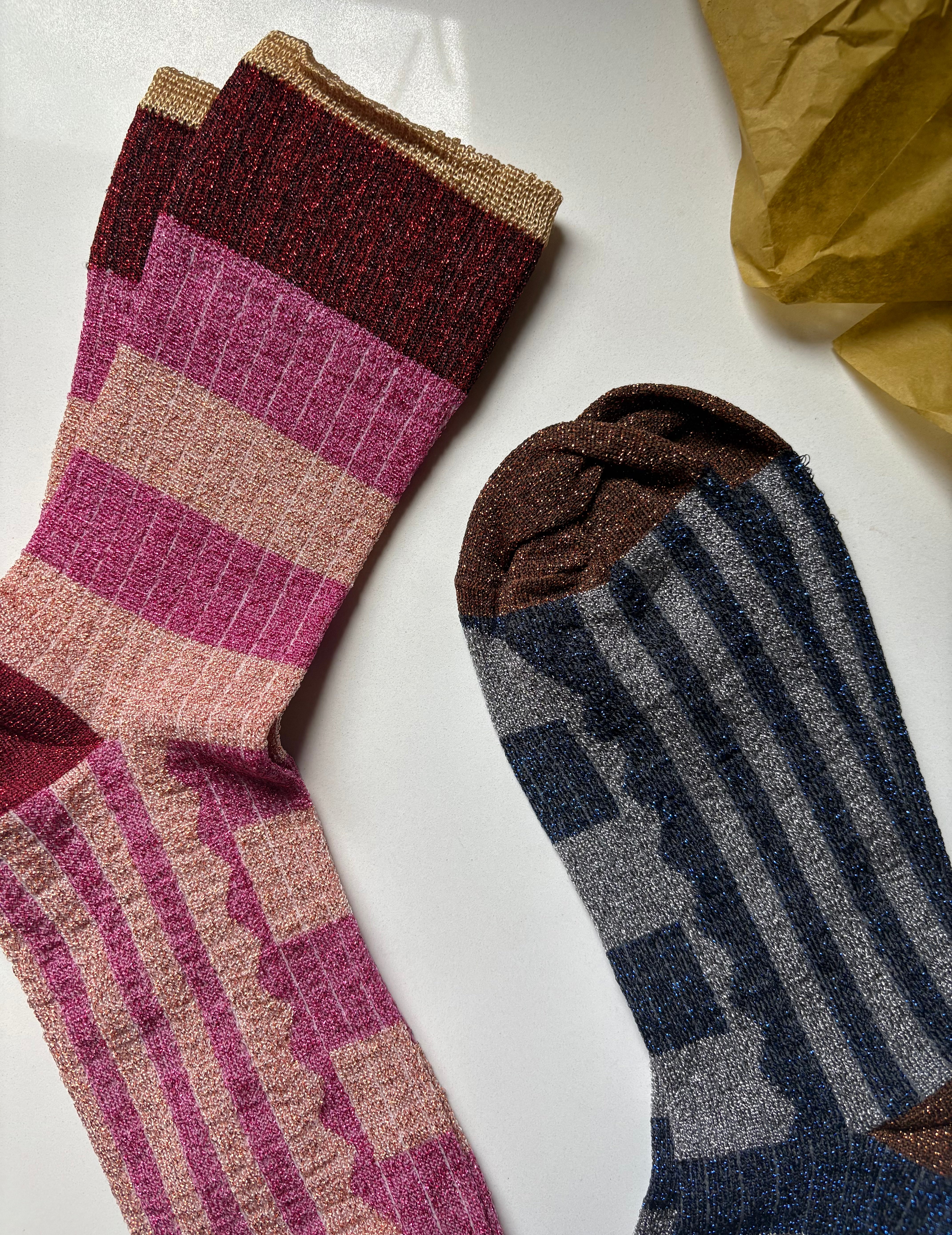 Exquisite J: Stripe & Sparkle Socks