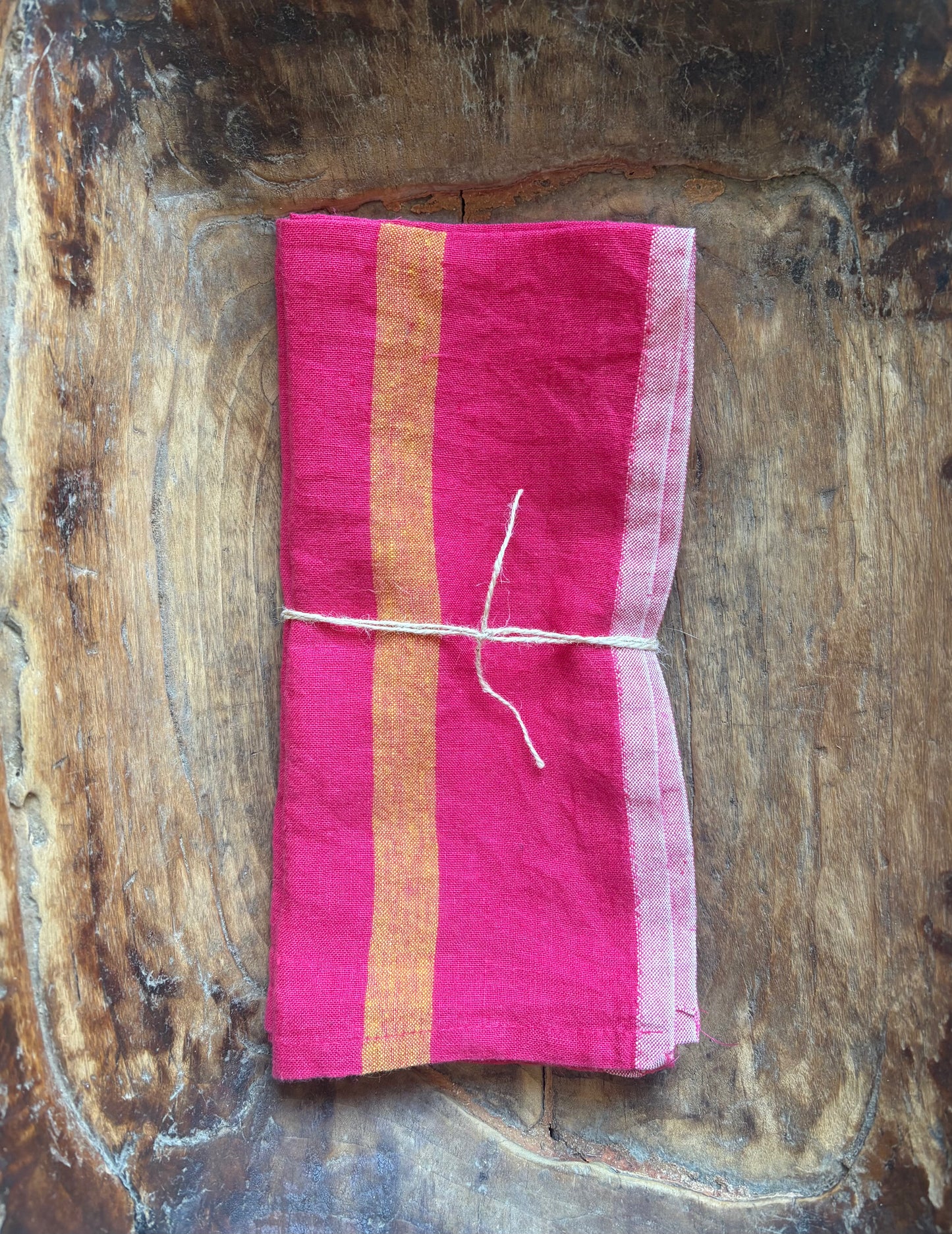 Pair / Washed Linen Napkins: Pink