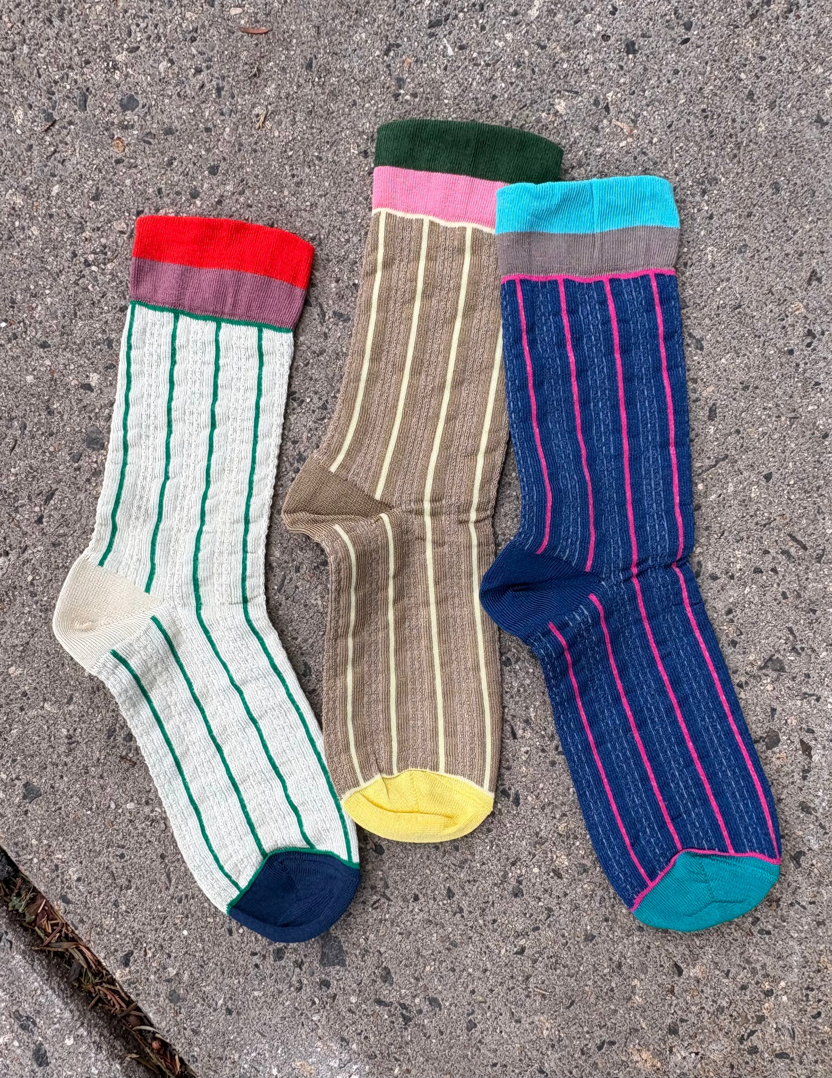 Exquisite J: Crew Socks: Stripes