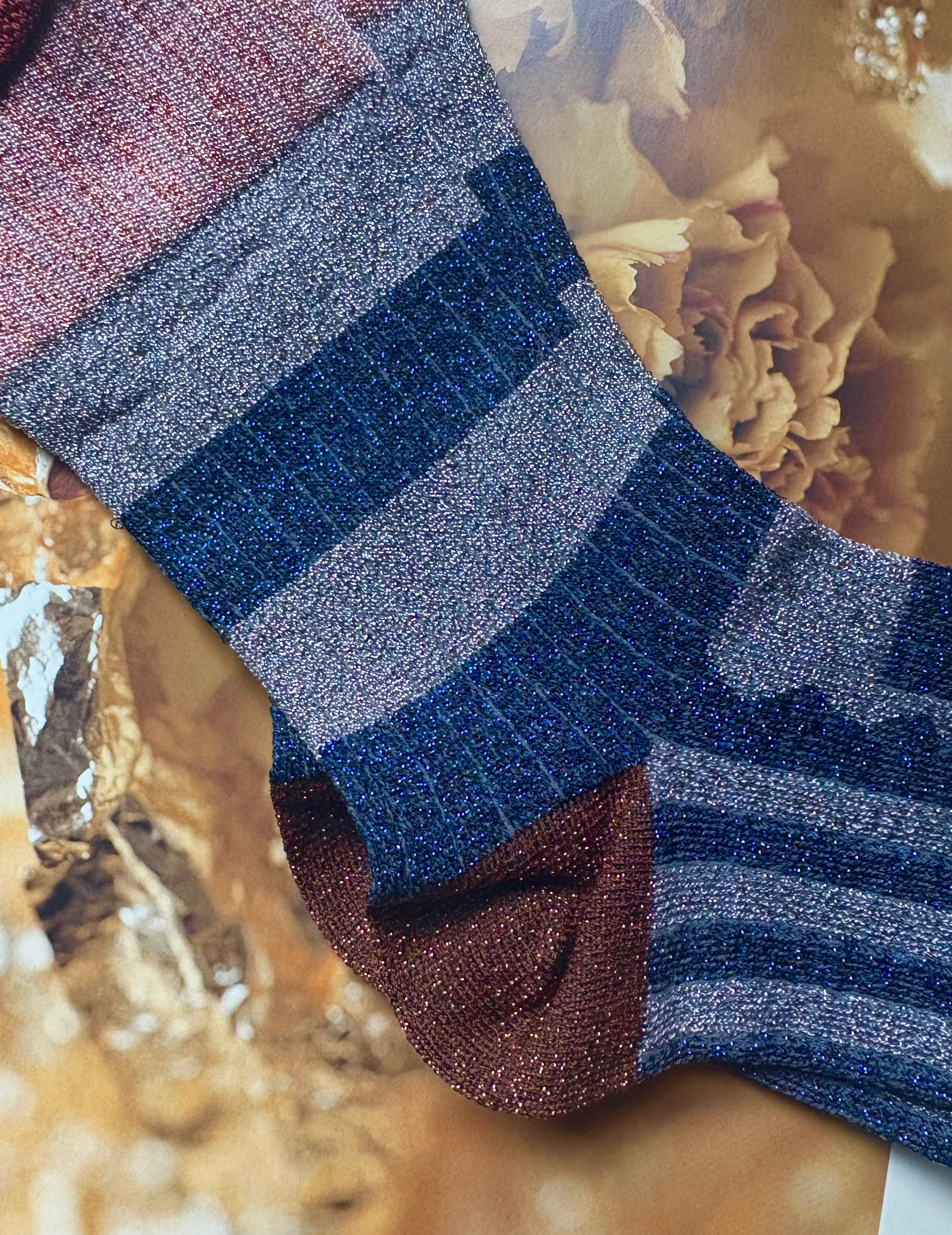 Exquisite J: Stripe & Sparkle Socks