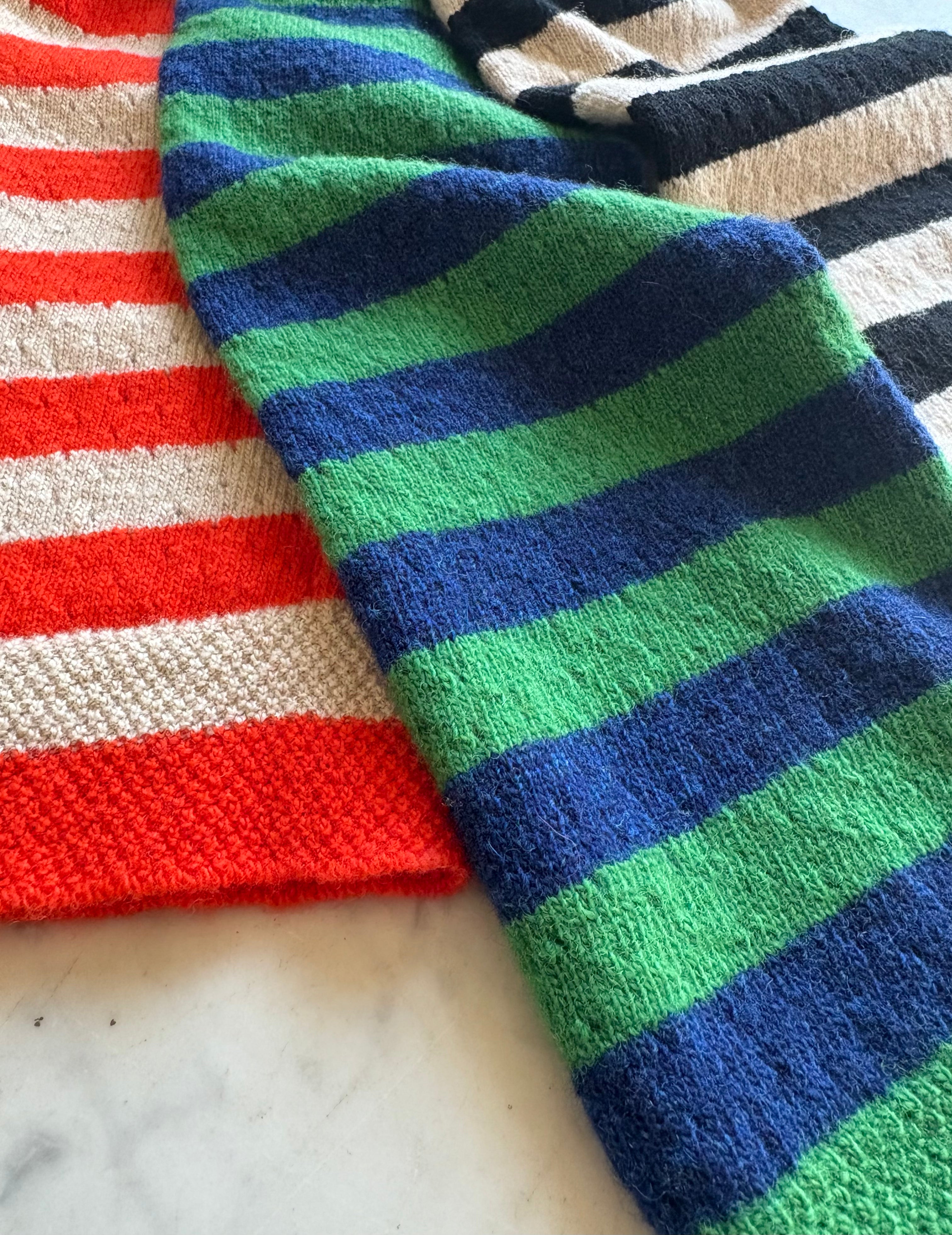Small Pointelle Stripe Scarf: Assorted