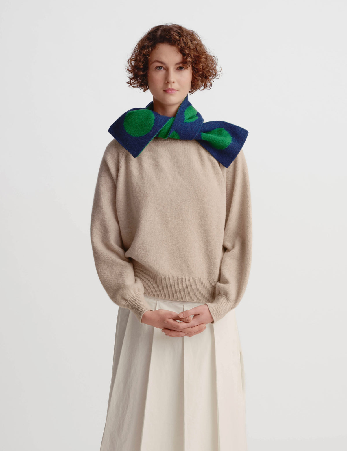 Small Brushed Spot Scarf: 2 Color Options