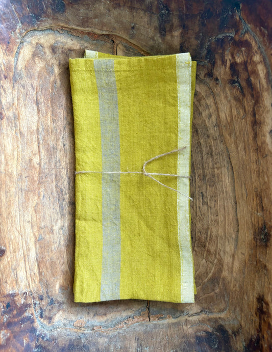 Pair / Washed Linen Napkins: Lemon