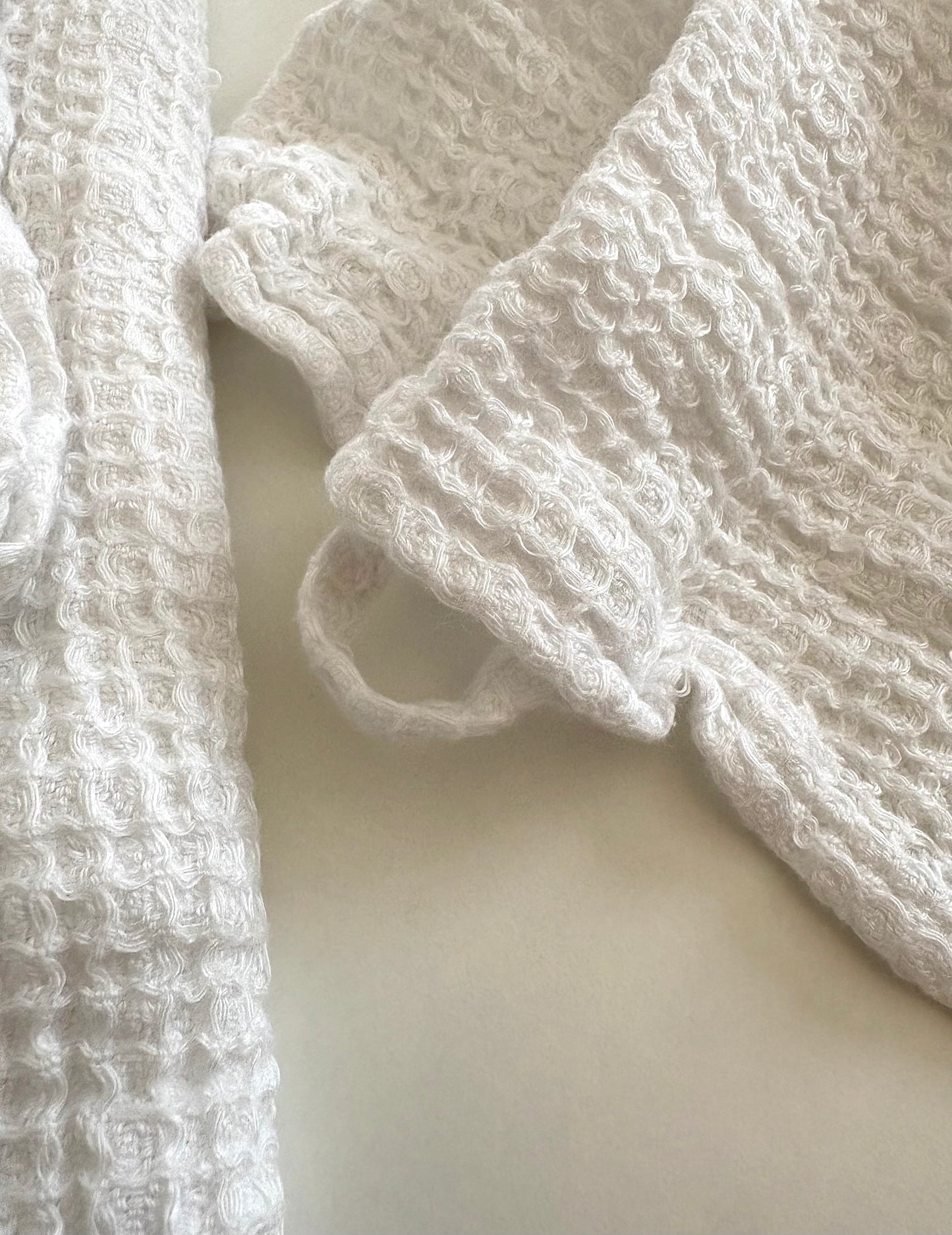 Linen Washed Waffle Towels: White