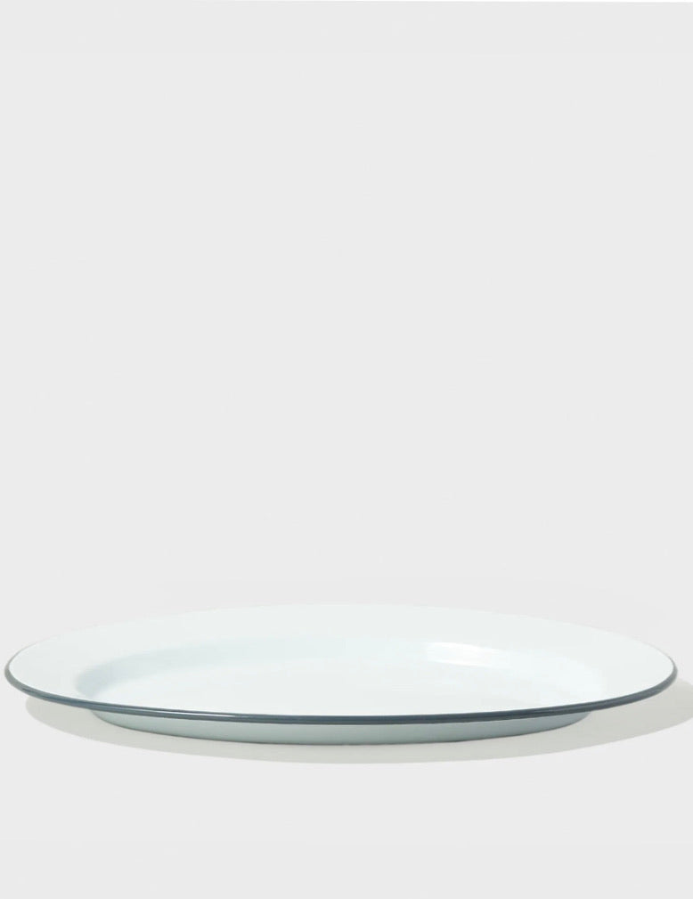 Falcon Enamelware: Oval Server: Pigeon Grey