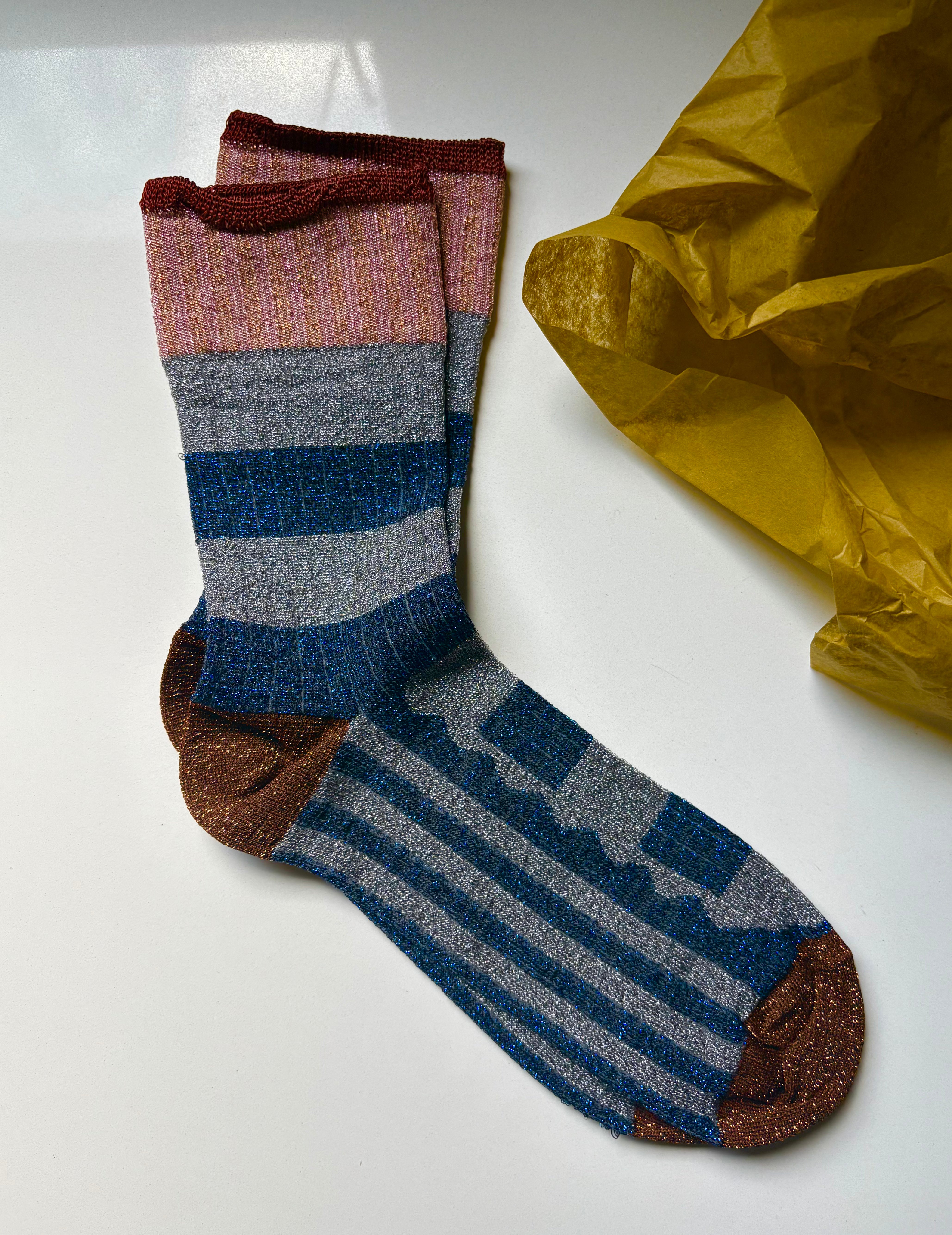Exquisite J: Stripe & Sparkle Socks