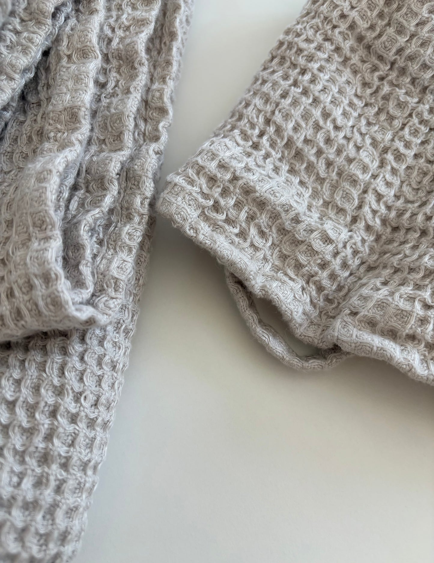 Linen Washed Waffle Towels: Fog