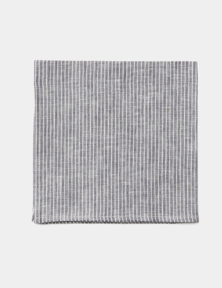 Napkin: Grey Thin White Stripe