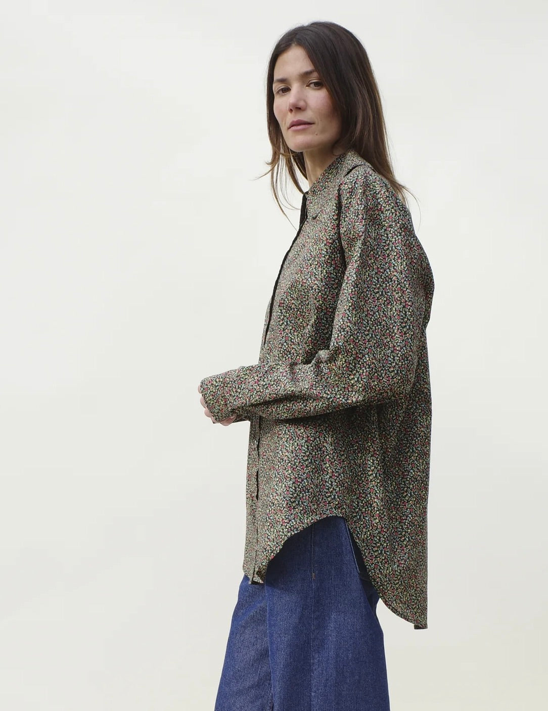 Emma Rothkoph Hollis Oversized Shirt: Noir Ditsy