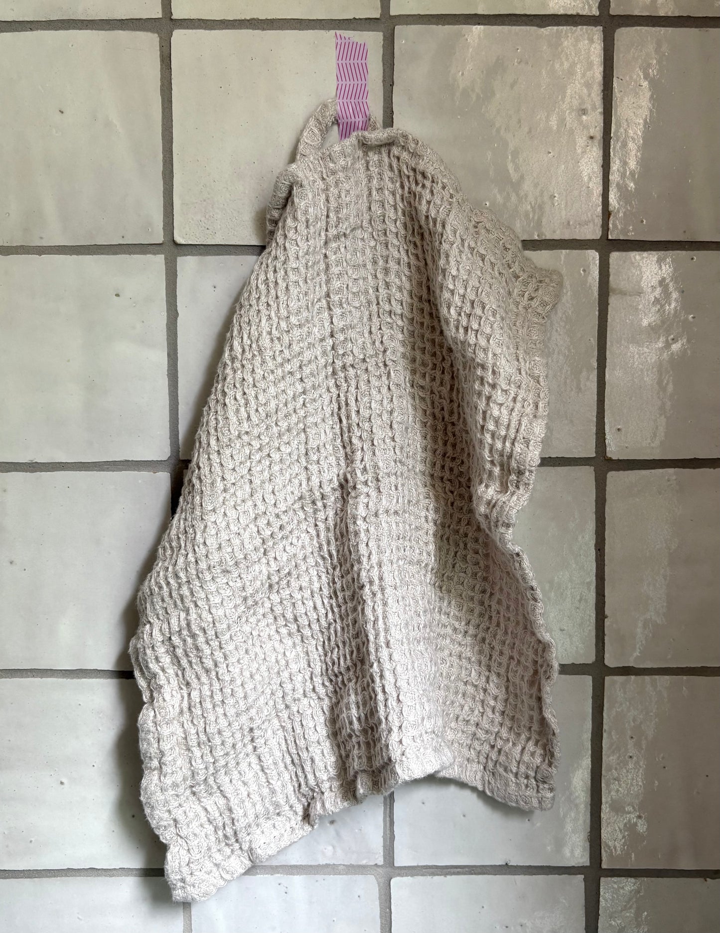 Linen Washed Waffle Towels: Fog