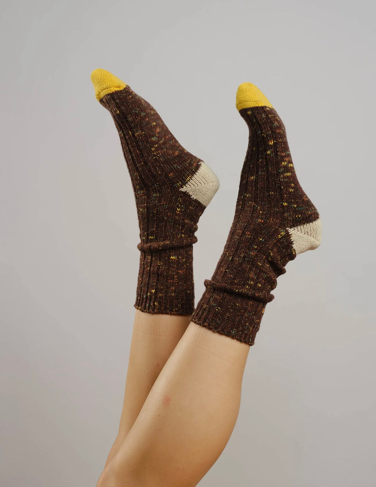 DEGEN: Wool Crew Socks: Walnut