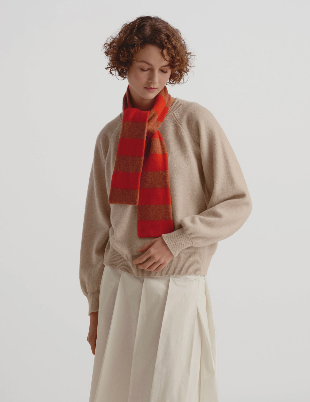Small Brushed Striped Scarf: 4 Color Options