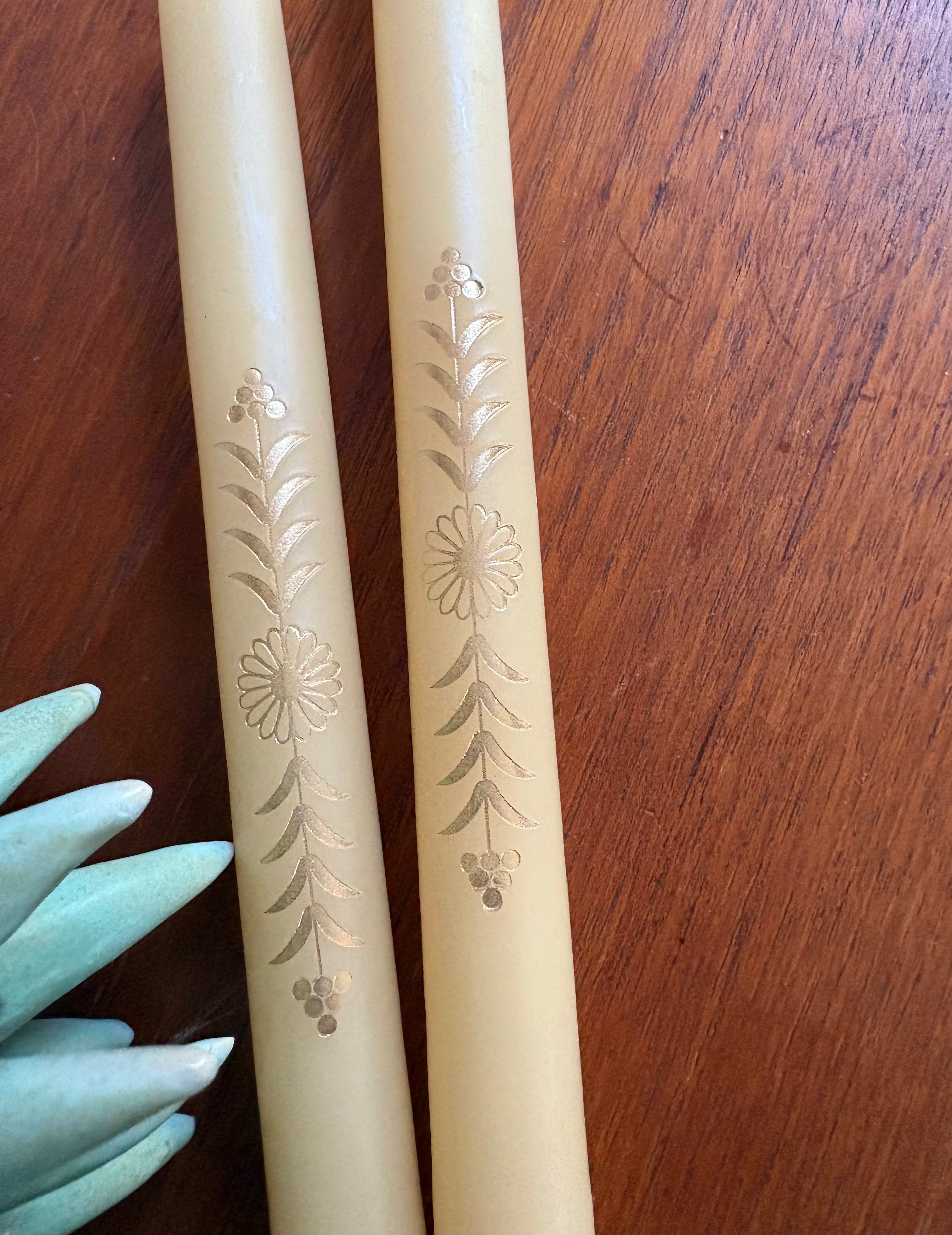 Gold Botanical Tapers