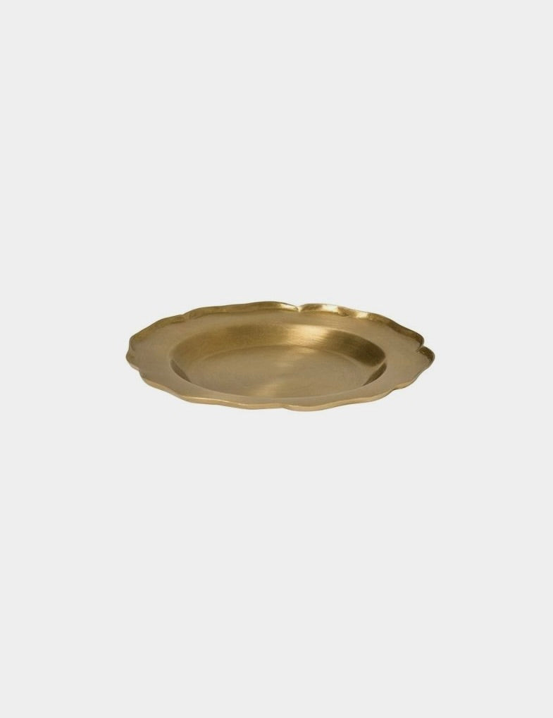 Brass Ruffle Edge Plate: Small