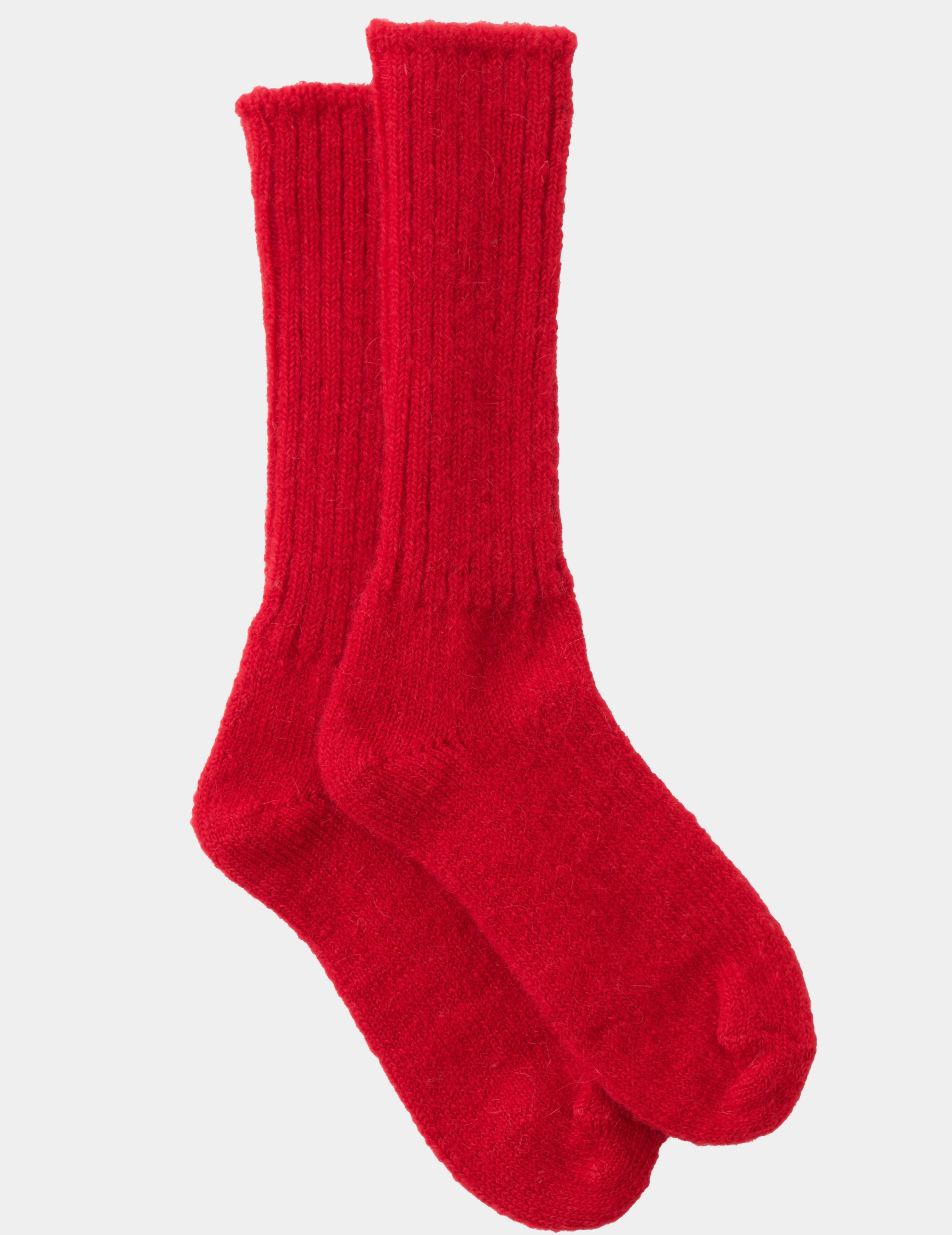 Mohair Socks: Red