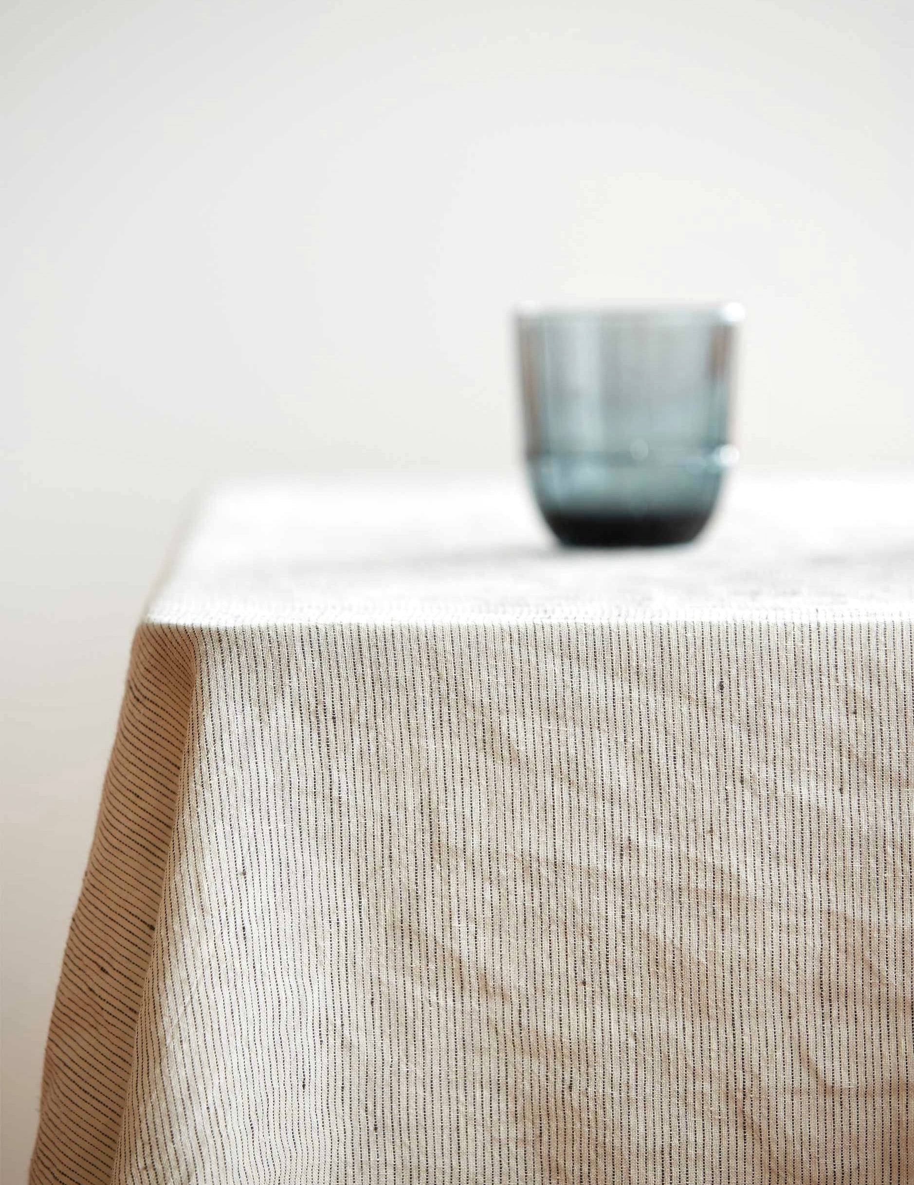 Pinstripe Linen Tablecloth