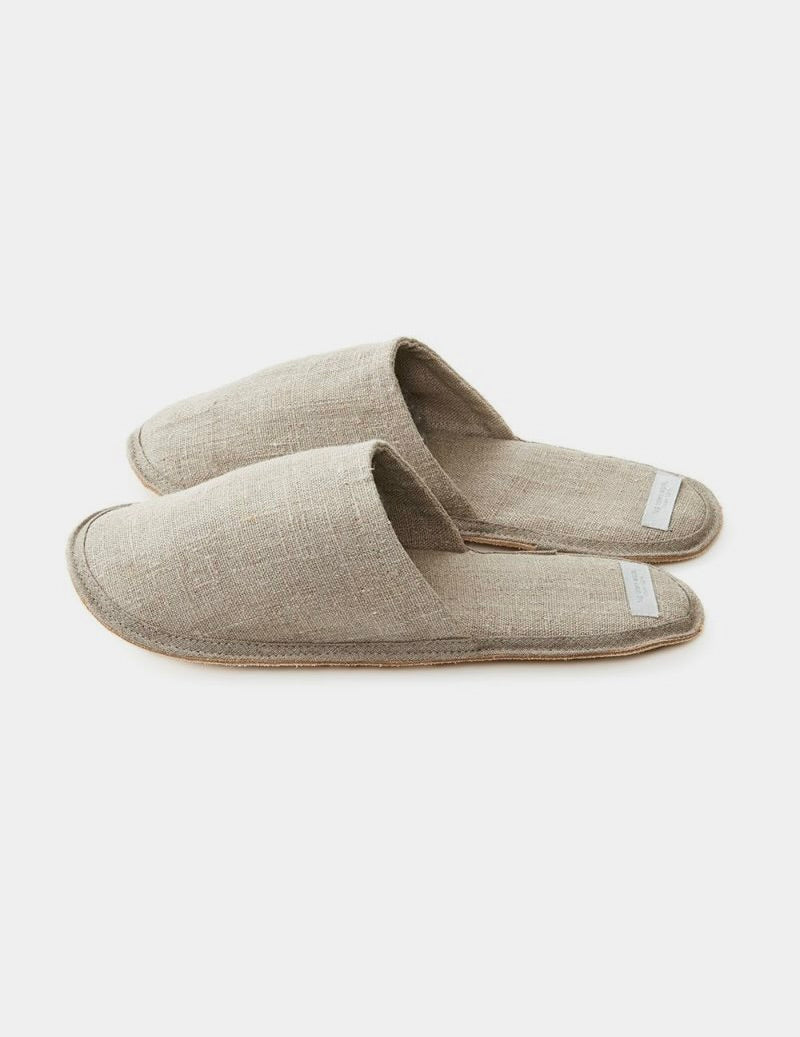 Linen Slippers: Natural