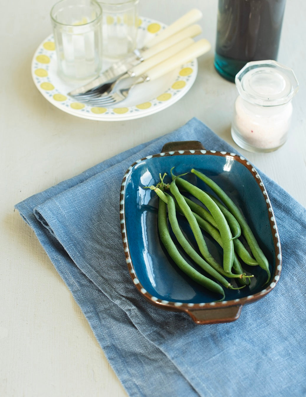 Thick Linen Kitchen Cloth: Bluette
