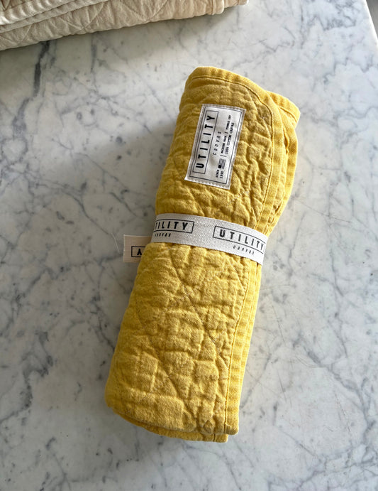 Utility Canvas: Quilted Cotton Floor Mat: Lemon