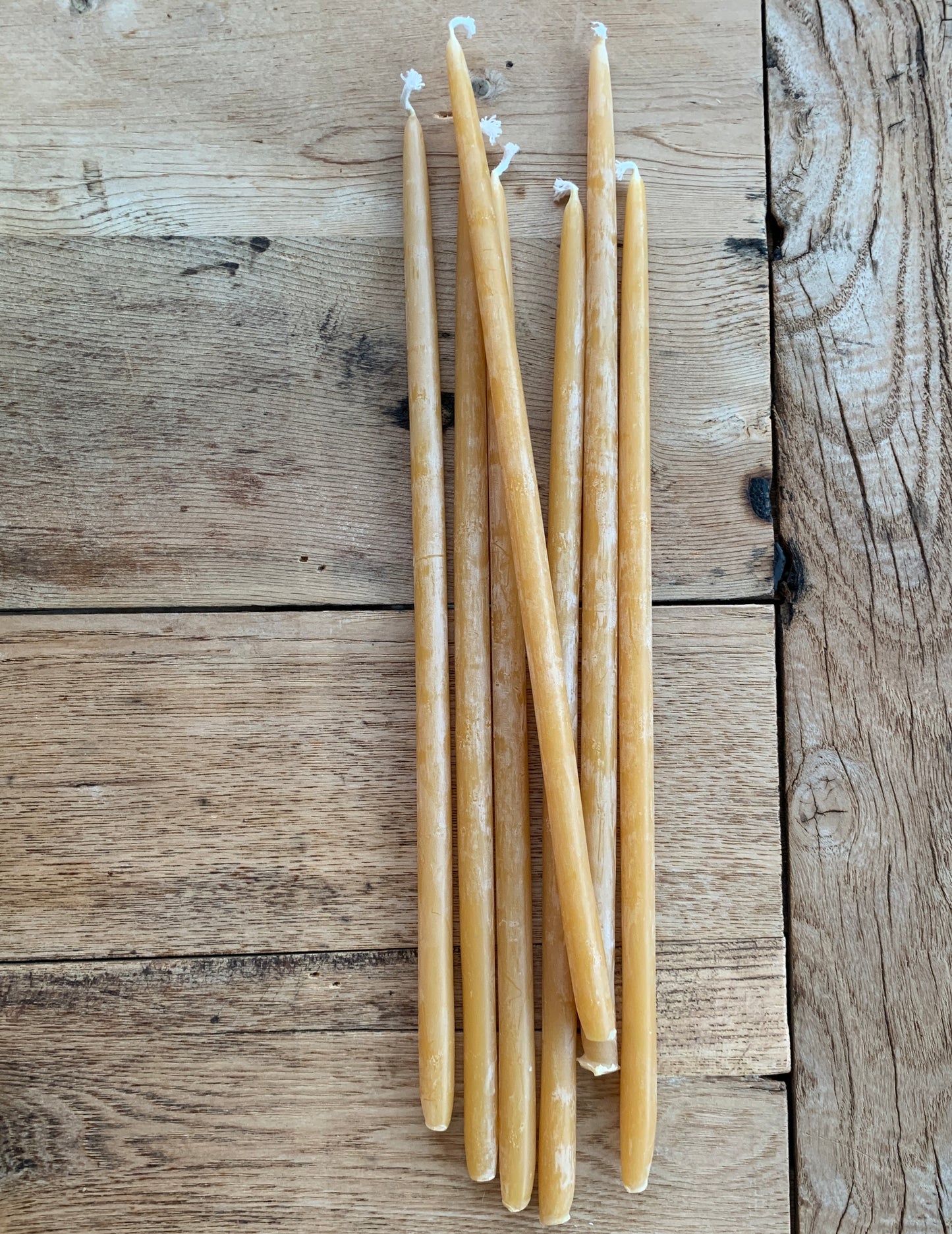 Bundle / 7 Long Beeswax Tapers